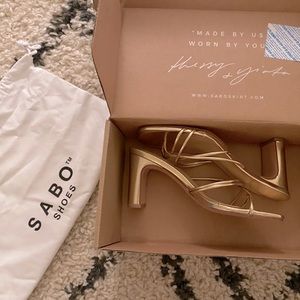 Metallic Gold Mules - New